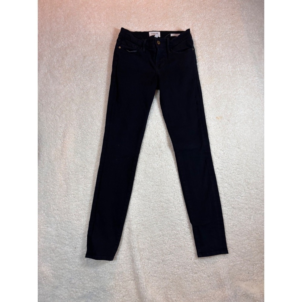 FRAME‎ Le Skinny de Jeanne Jeans Women 26 Black Mid Rise Slim Denim